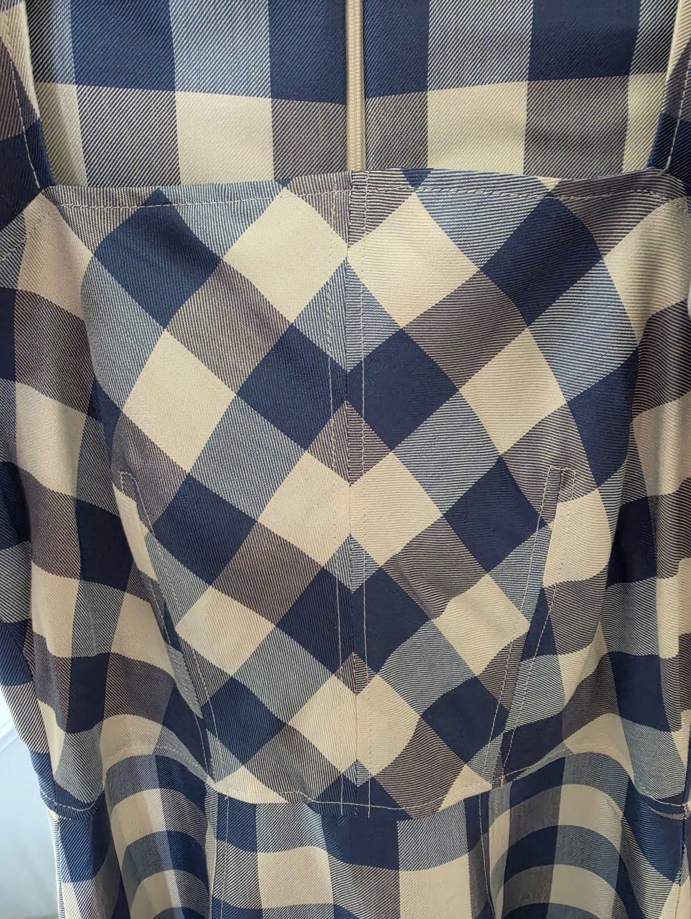 Hunter Bell Cassidy Blue and White Gingham Midi Dress Size 2 - Picture 8 of 9